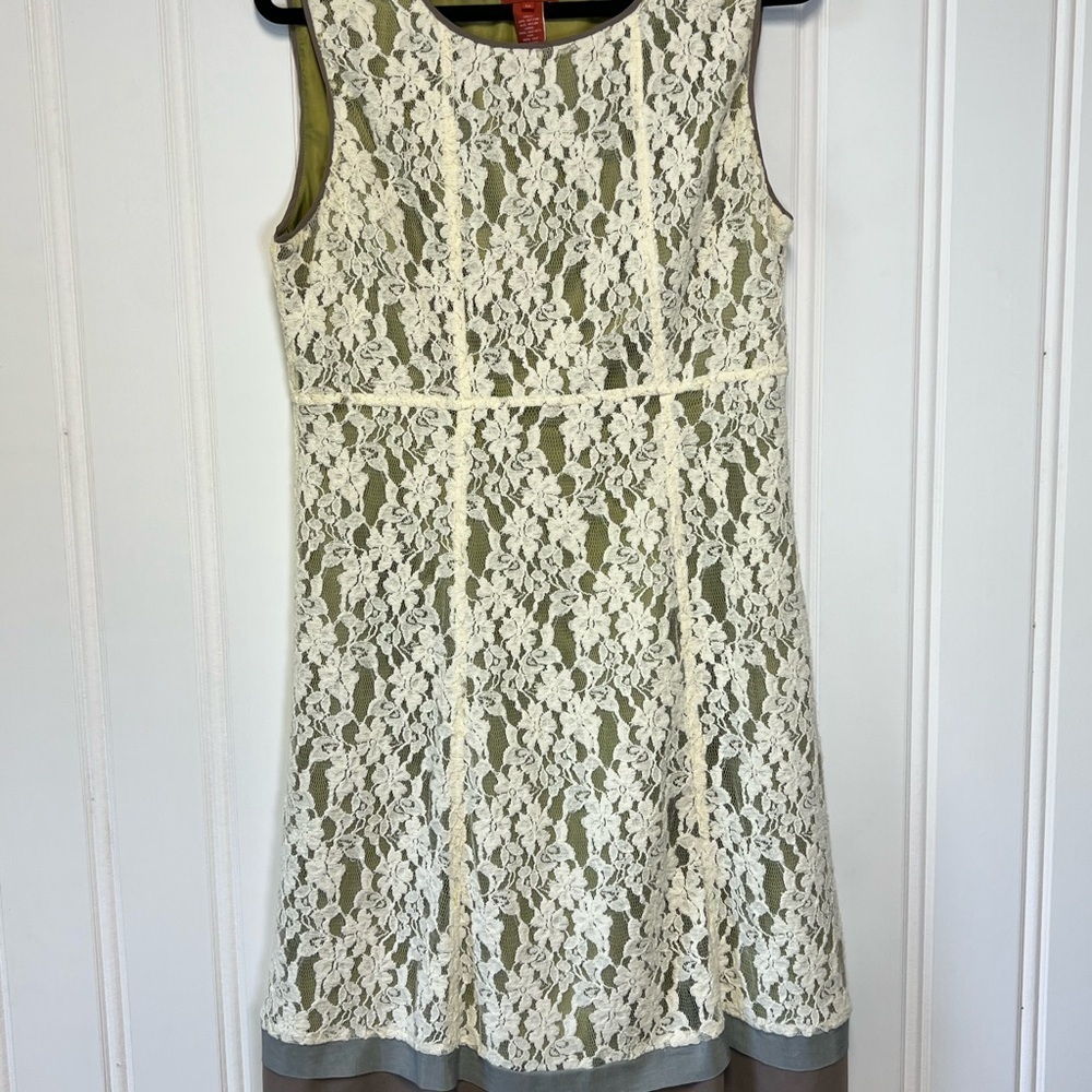 Sundance Cream Lace Dress with Olive Lining